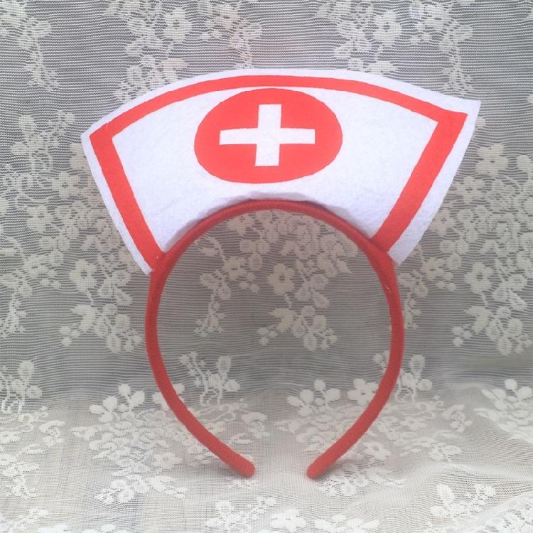 Fasce per Capelli a Forma di Cappello da Infermiera di Halloween Cerchietto per Capelli Accessori per Capelli Costume da Infermiera Carino