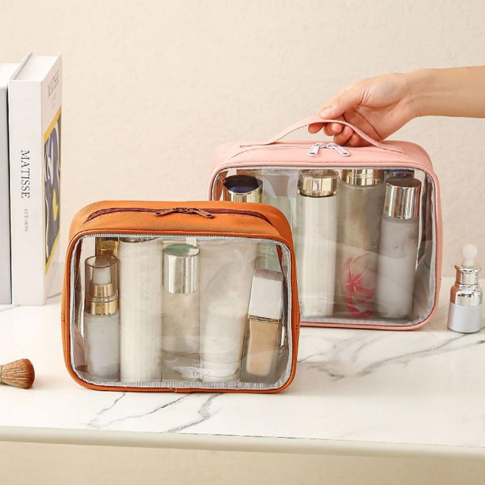 

Портативный большой вместительный набор туалетных принадлежностей Прозрачная прозрачная косметичка Модная дорожная косметичка