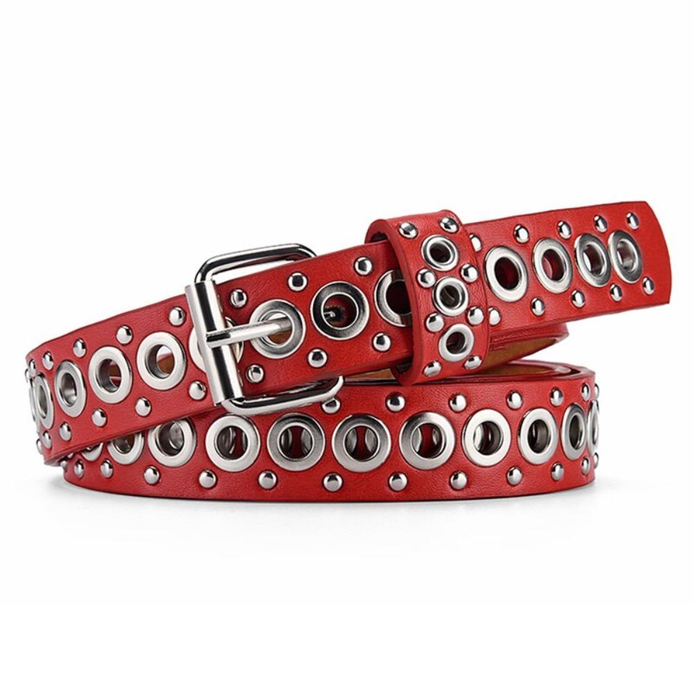 

Пояс-заклепка Y2K, тонкий пояс для талии, индивидуальный ремень из ПУ кожи, платье