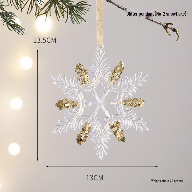 

Акриловая подвеска-снежинка с золотой окантовкой для рождественской елки для витрины