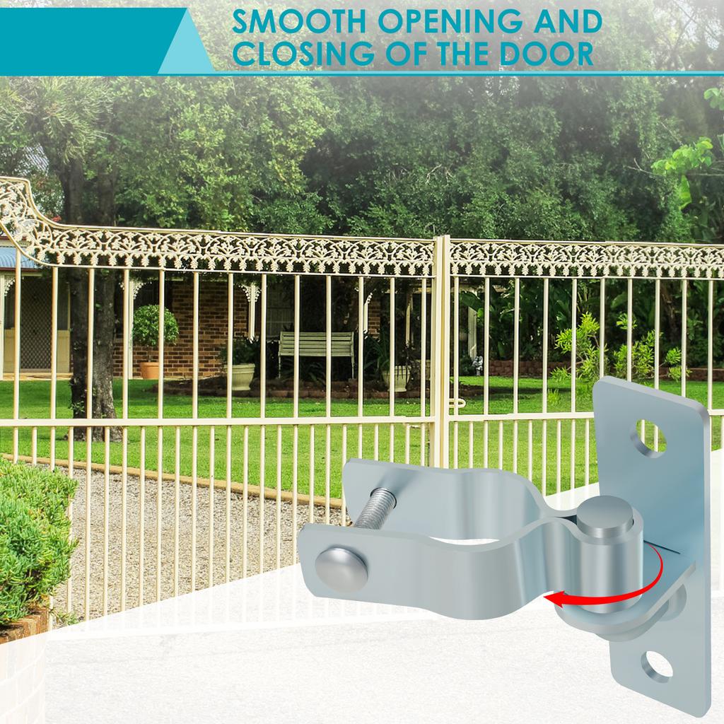 2Pcs Square Post Female Hinges 1-3/8 Inch Wall Mount Metal Gate Hinge with Bolts & Nuts  for Repairing and Replacing Fence Gate