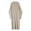 Knitted dress women's autumn and winter new pit strips straight inside with long loose temperament sweater over the knee bottom long dress