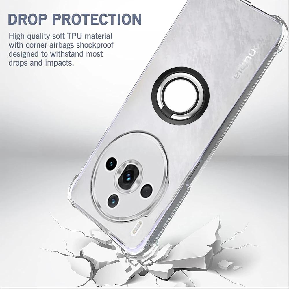 Para POCO X7 Pro X 7 Funda Soporte de Anillo Magnético Cubierta para Xiaomi POCOX7pro Redmi Turbo 4 Note 14 Pro Plus Note14 Fundas Blandas de Silicona Transparente a Prueba de Golpes