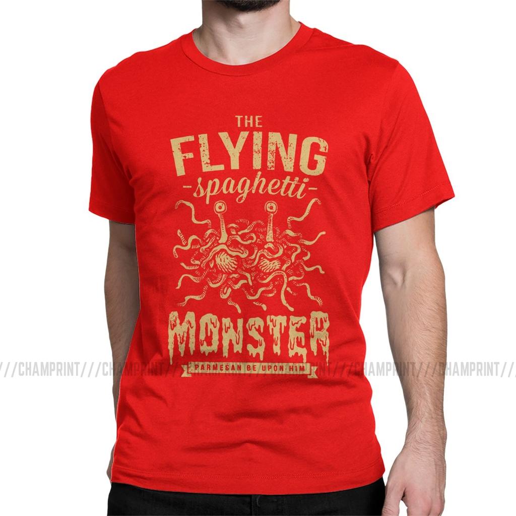The Flying Spaghetti Monster T Shirt Men Funny TShirt Round Neck Flying Spaghetti Monsterism Pastafarianism FSM Tee Shirt