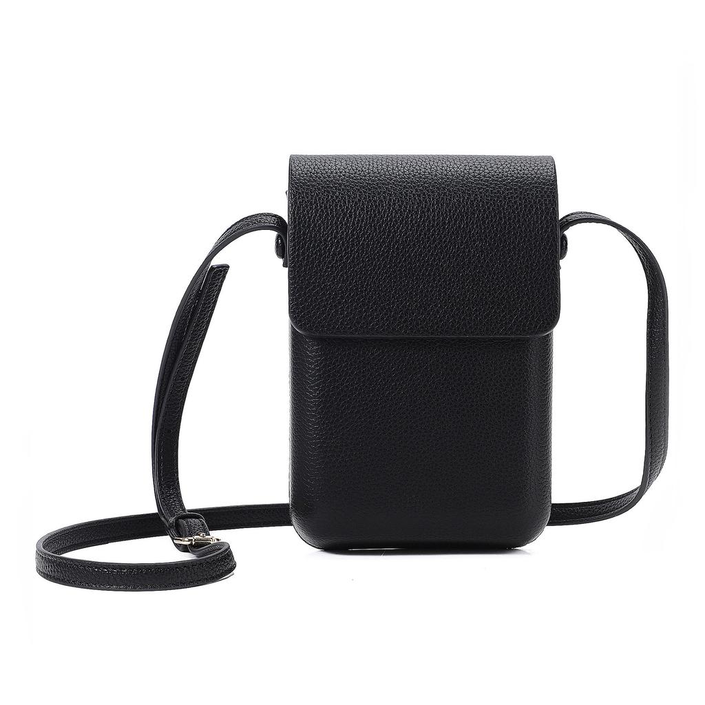 Retro High-End Lychee Pattern Vertical Mobile Phone Bag Women'S Fashion Versatile And Lightweight Single Shoulder Crossbody Small Square Bag