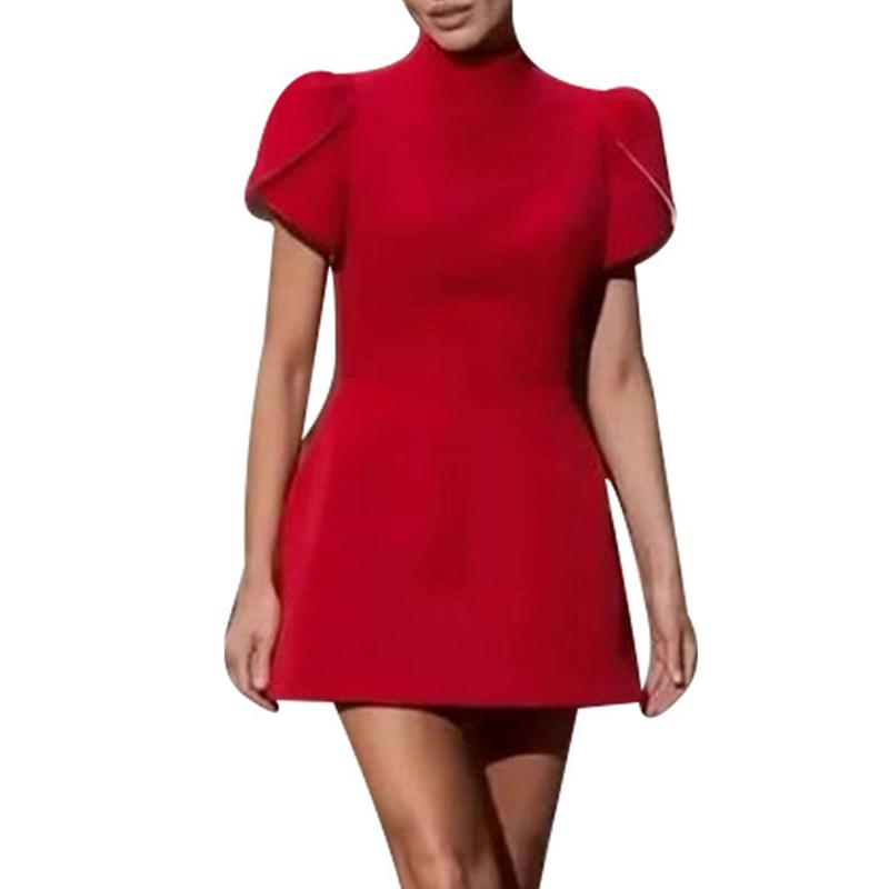 Dámské ležérní sexy mašle s hlubokým výstřihem a výstřihem do V, mini šaty s krátkým rukávem, módní vycpaná ramena, večerní šaty