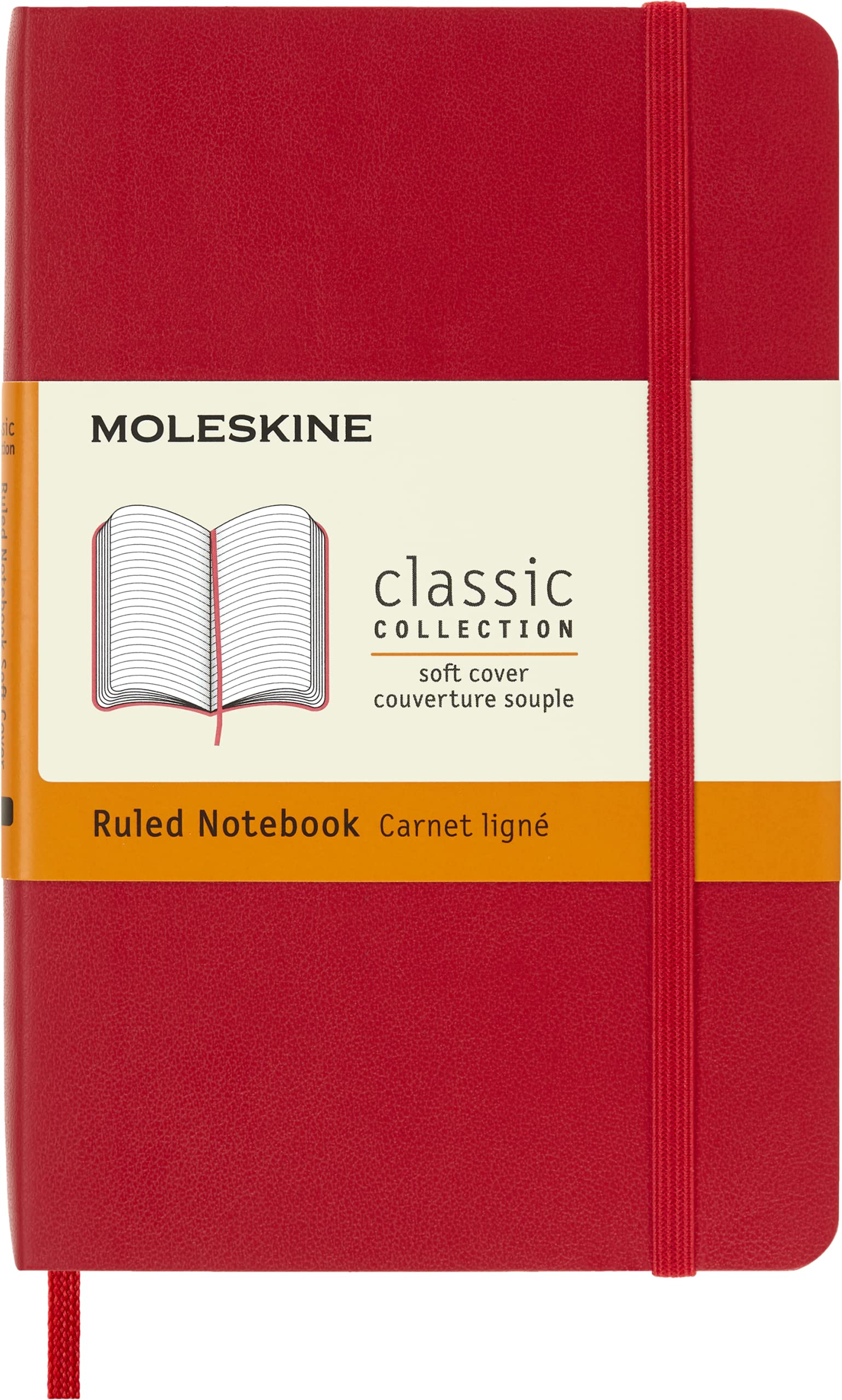 

Moleskine Classic Notebook, Pocket, Ruled, Scarlet Red, Soft Cover (3.5 x 5.5)