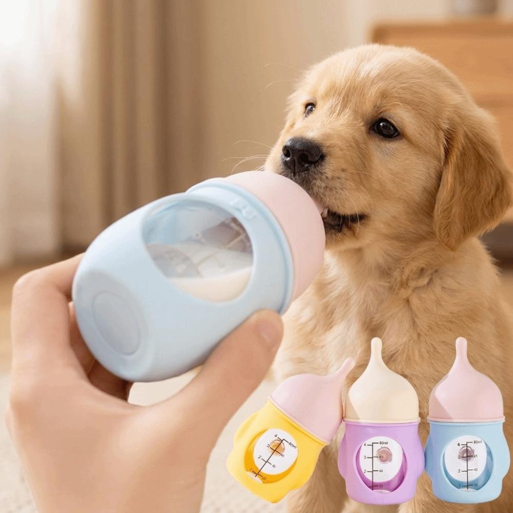 Visible Scale Pet Milk Bottle Silicone Nipple Pet Feeding Bottle Cat Feeding Bottle Newborn Puppy