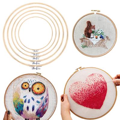 12Size Round Loop Cross Stitch Machine Embroidery Hoop Ring DIY Needlecraft Bamboo Frame