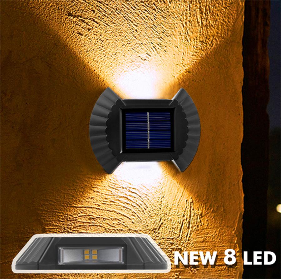 Solar Led Light Outdoor Waterproof Wall Lamps Garden Decoration Landscape Wall Lights for Balcony Stairs Countyard Fence Lights