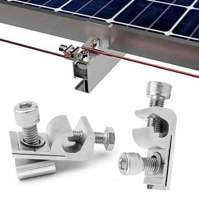 Solar Mounted Bracket Grounding Lug Stainless Steel A2 Corrosion Resistant Solar for Solar Mounting System Grounding Clip