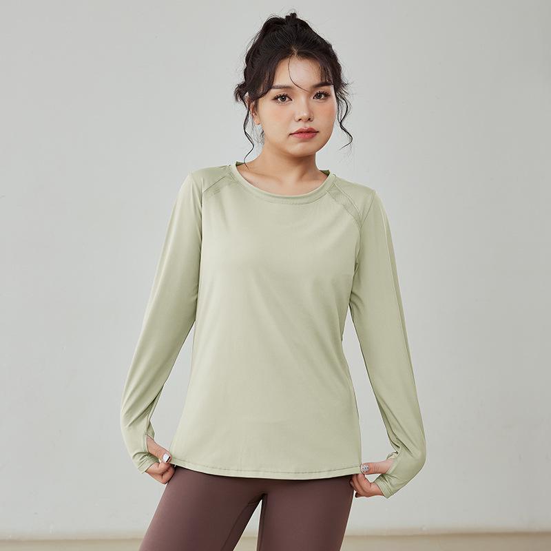 Women's Long-Sleeve Breathable Yoga & Running T-Shirt - Spring/Autumn Fitness Top