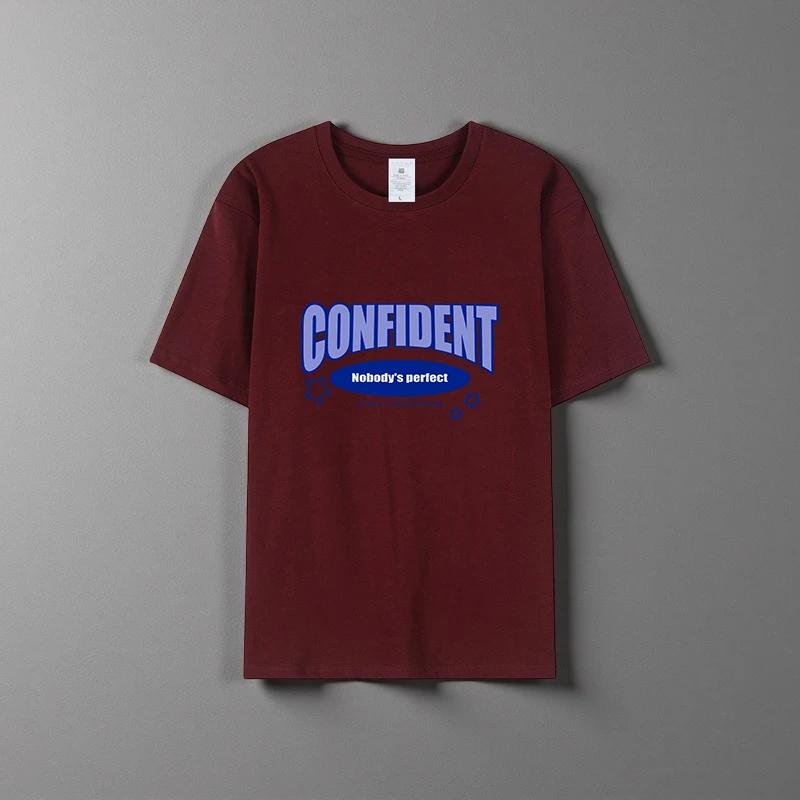 Letní nové unisex všestranné tričko z čisté bavlny módní ležérní top s kulatým výstřihem prodyšné volný střih potisk krátký rukáv