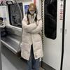 Mid-length Cotton-padded Jacket for Women in Winter Korean Style Loose Casual Hooded Thickened Warm Over-the-knee Cotton Jacket