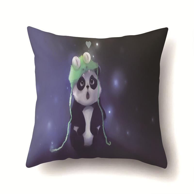 

Милая Панда Собака Полиэстеровая Наволочка Украшение для Автомобиля Дом Принт Поясничная Подушка Наволочка No pillow core