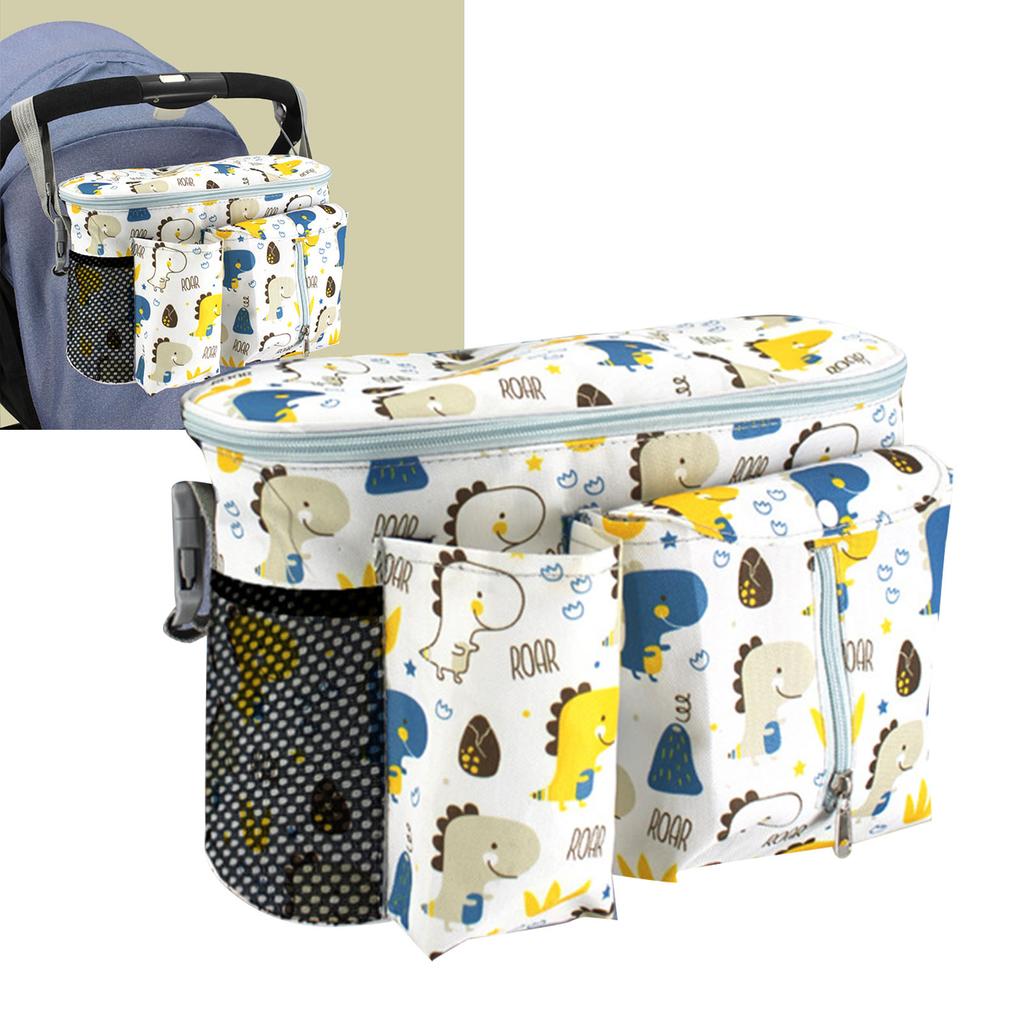 Organizér na kočárek pro miminko Velkokapacitní Přenosný Oxfordová tkanina Pohodlná Praktická Kapsa na kočárek