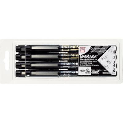 (Bulk Purchase) Kuretake Milli-Pen (Line Drawing Pen) ZIG Cartoonist MANGAKA BLACK 8-Piece Set, Manga Supplies, CNM/8VBK [x3]