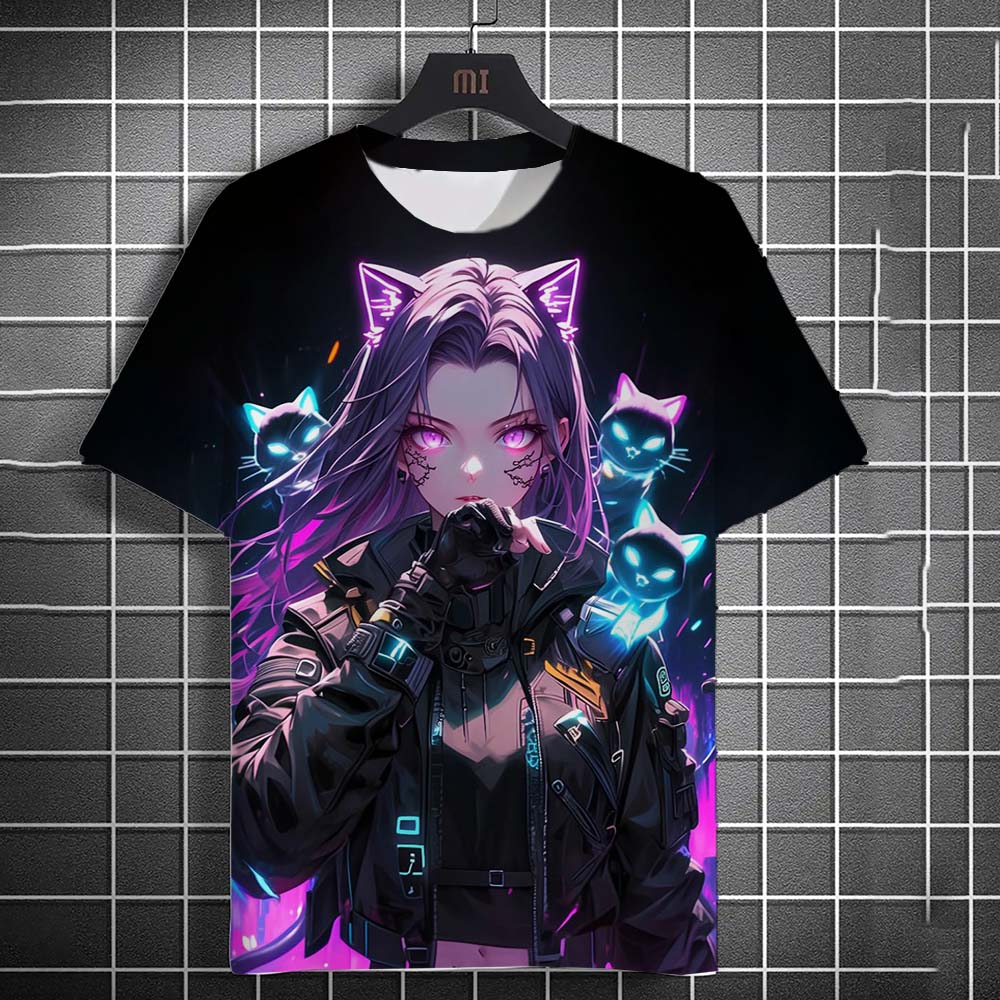 Cartoon Sexy Girl Pattern Men's T-Shirt 3d Printed Oversized T Shirts For Men Personality Harajuku Short Sleeve Tops Clothing