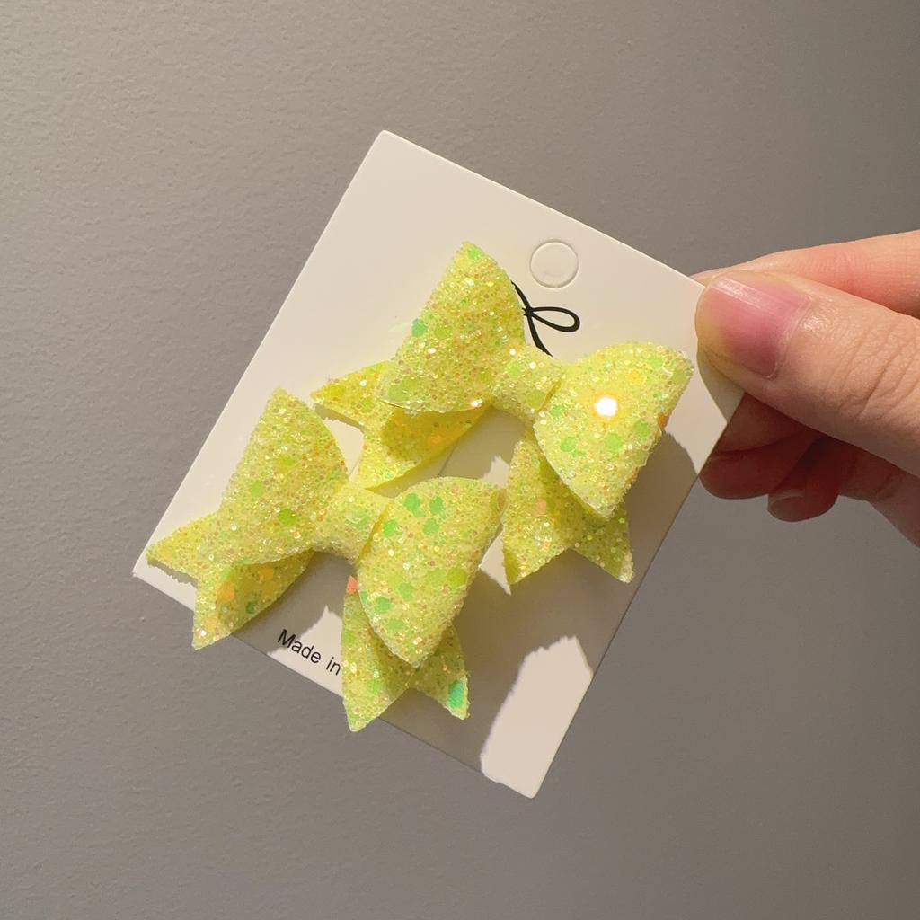 2Pcs Girls Cute Sequins Double Butterfly Hair Clip Bow Hairpins DIY Headwear Bow Decor Hairgrip Children Hair Accessories