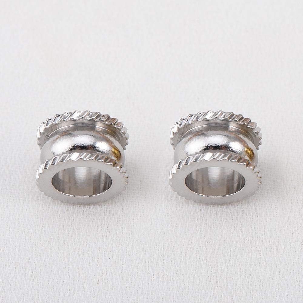 10pcs Stainless Steel Spacer Loose Bead Big Hole Beads Bamboo Drum Columnar Charm Pendant Bracelet Necklace DIY Jewelry Making