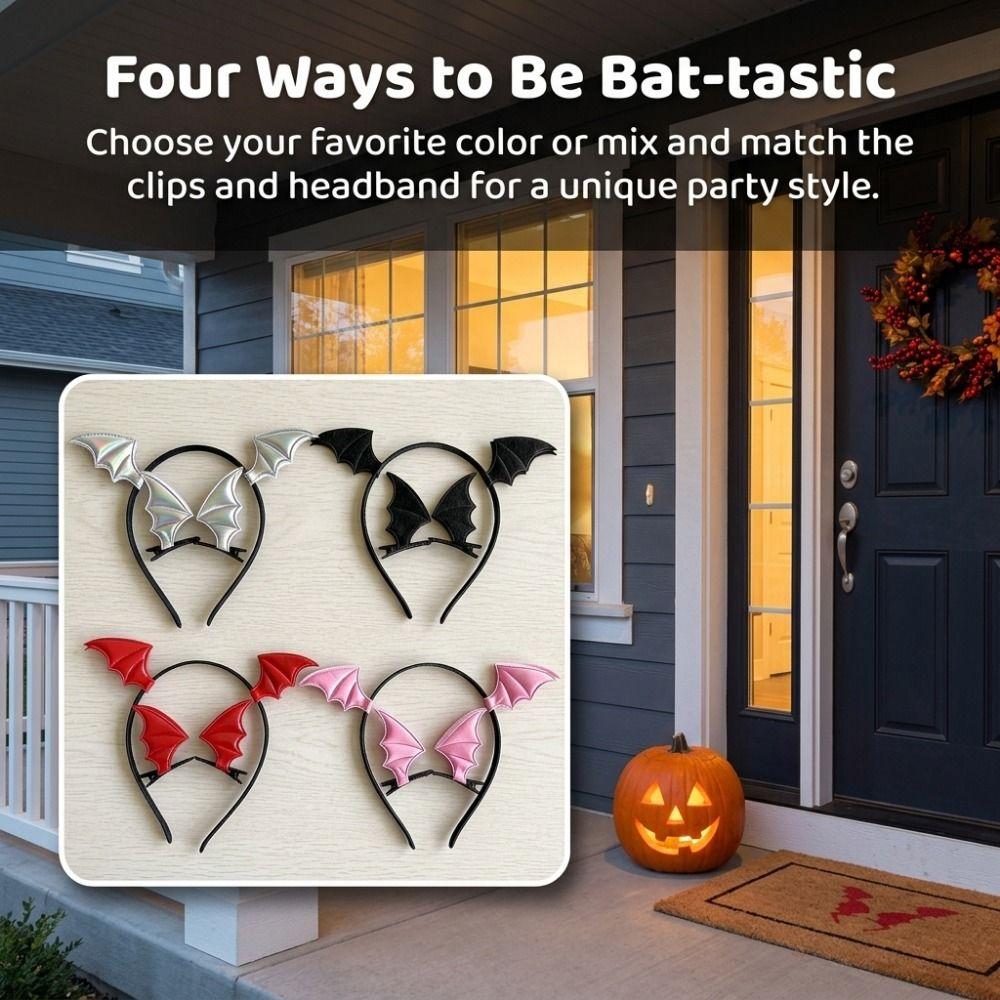 Creative Bat Wings Headband Gothic Dragon Devil Hair Clips Pins  Festival Props