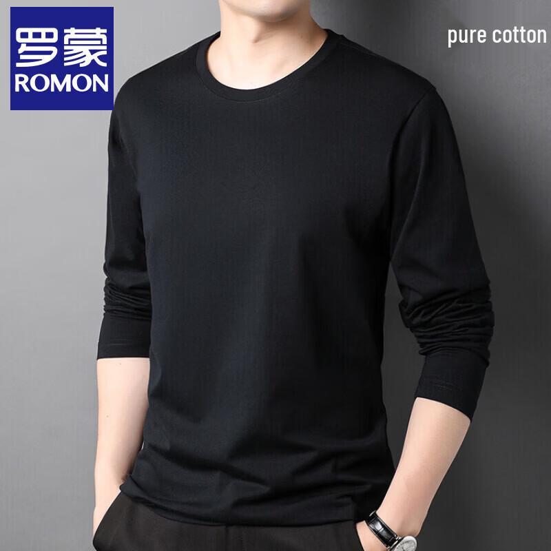 Romon Men's Xinjiang Pure Cotton Long-Sleeve T-Shirt