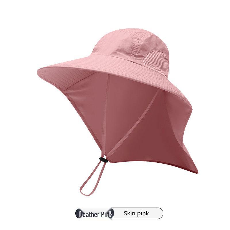 Men's Summer UV Protection Fishing Hat with Large Brim and Full Face Shield