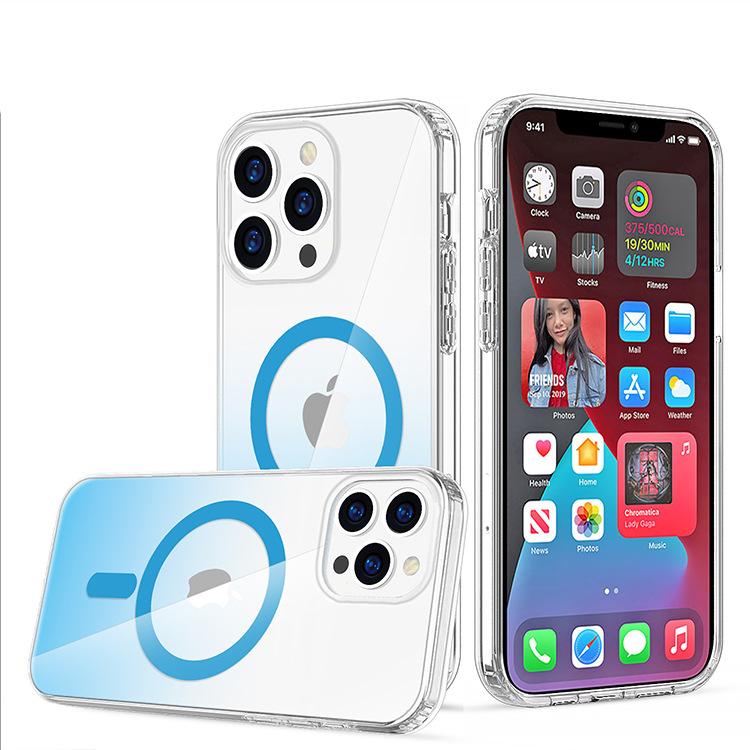 Mobile Phone Case Gradient Anti-fall IMD for IPhone14 Pro Max Magnetic Suction