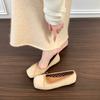 2026 New Spring Square Toe Women Ballet Flats Ladies Casual Shallow Slip On Shoes Eelgant Butterfly-knot Soft Sole Dress Shoes