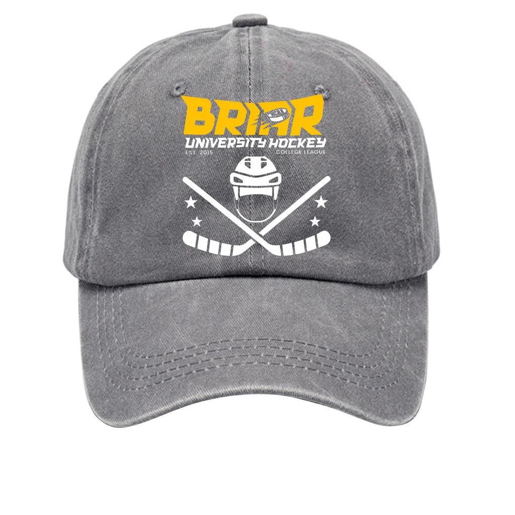 Washed Cotton Baseball Cap Vintage Soft Top Denim Hat Adjustable Strap Printed Design College League Sports Style Unstructured Fit
