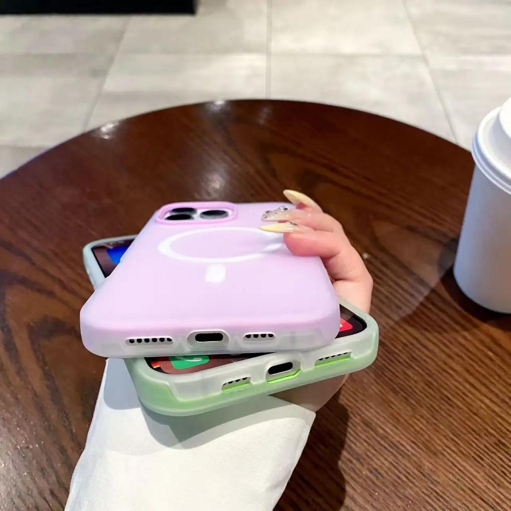 Bright Fluorescent Magnetic For Magsafe Case For iPhone 17 16 15 14 13 12 11 Pro Max 16 PLUS 17 Air Wireless Charge Cover