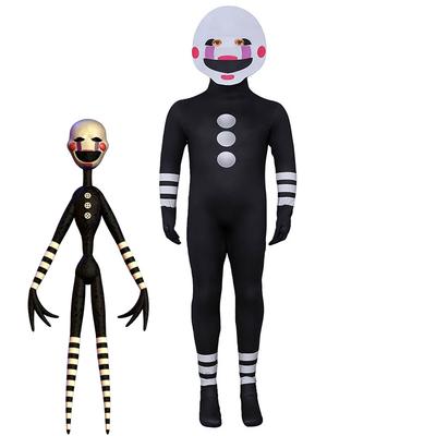 Adult Kids FNAF The Puppet Outfit Halloween Purim Fancy Dress Up Game Marionette Cosplay Mask Bodysuit Men Boys Puppet Costume