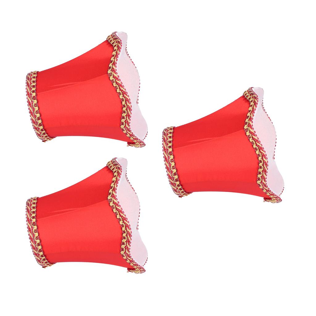 3 Stück E14 Stoff Lampenschirm Modern ClipOn Lampenschirm für Zuhause Wand Kerzenlampen Kronleuchter Rot