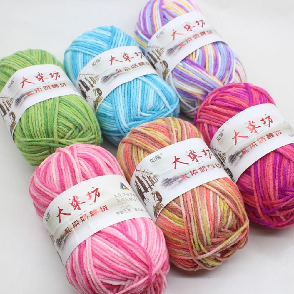 Milk Cotton Crochet Yarn For Bag Blanket DIY Hand Knitting Novel Functional Yarn Ball
