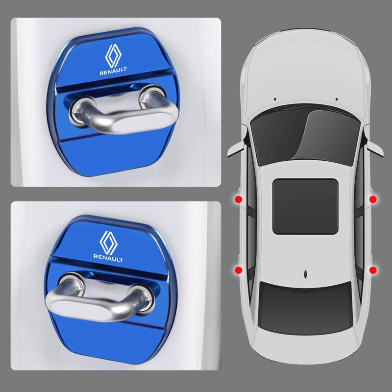 For Renault 2026 New Hub Caps Car Styling Door Lock Cover Emblems Case For Renault koleos duster megane 2 logan clio Kadjar Car