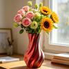 3D Printed Vase Decorative Spiral Flower Vase Modern Twisted Vase for Living Room, Shelf, Wedding & Dining Table Centerpiece, Farmhouse Home