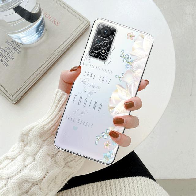 

Прозрачный чехол с розовым цветком и цветочным принтом для Xiaomi Redmi Note 12 7 8 9 8t 11t 8 10 Pro 9s 10s 11 11s для Mi 9a 9 9c 9t 10 10c K40 Redmi K40