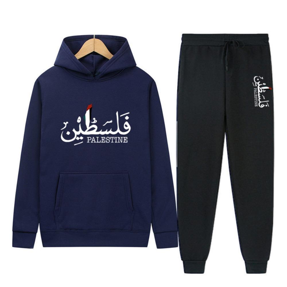 Bedrucktes Hoodie-Top-Hosen-Set für Herren, Hoodie und Hose, Jogging-Sport-Set, Laufen im Herbst und Winter