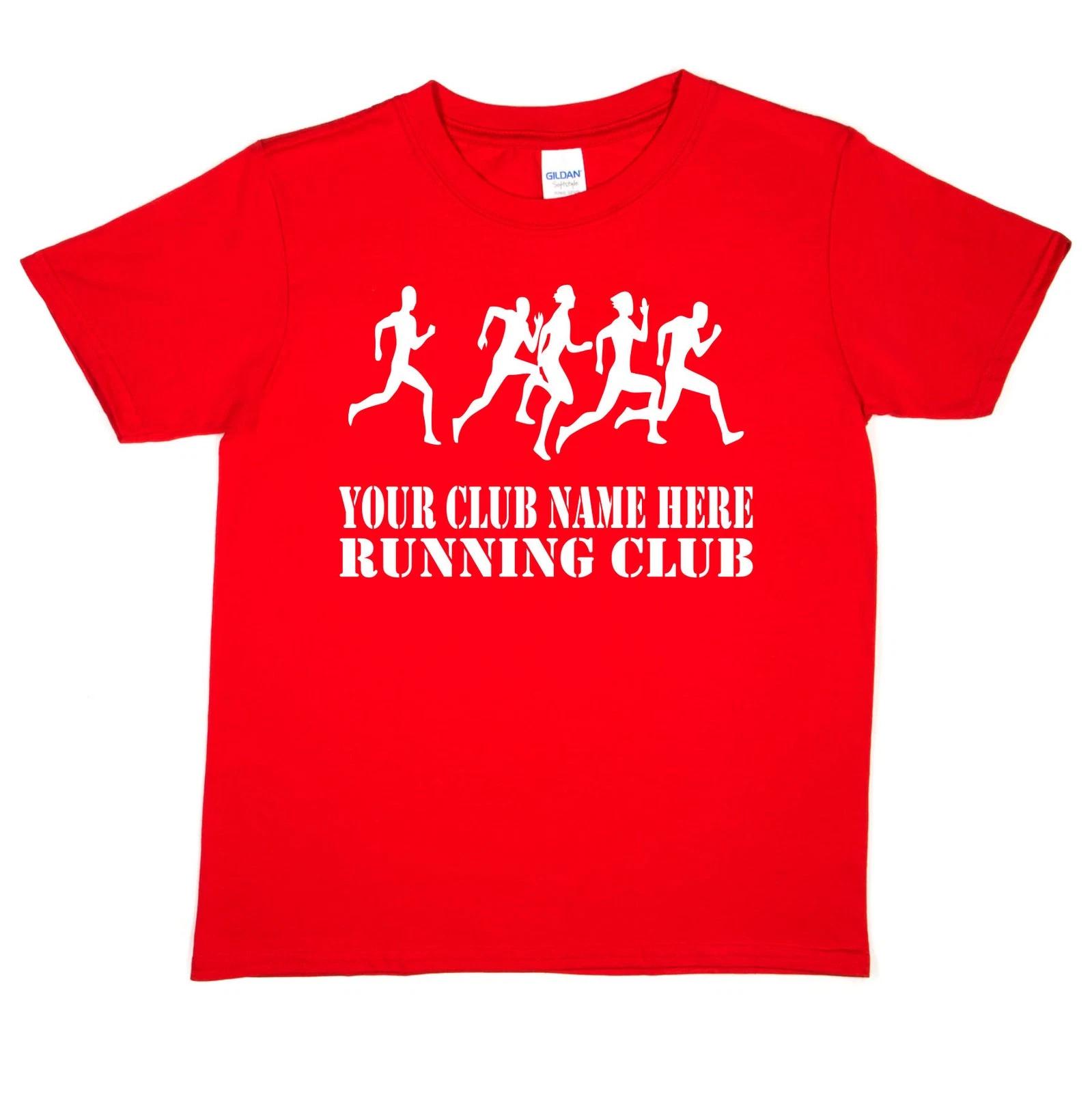 Kids Personalised Running T-Shirt Your Club Name Here Jogging Tee Boys Girls 2XL