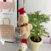 Festive Christmas Bear Pendant Adorable Holiday Bag Charm Adjustable Joints Ornament Festive Bear Pendant for Bag Keys