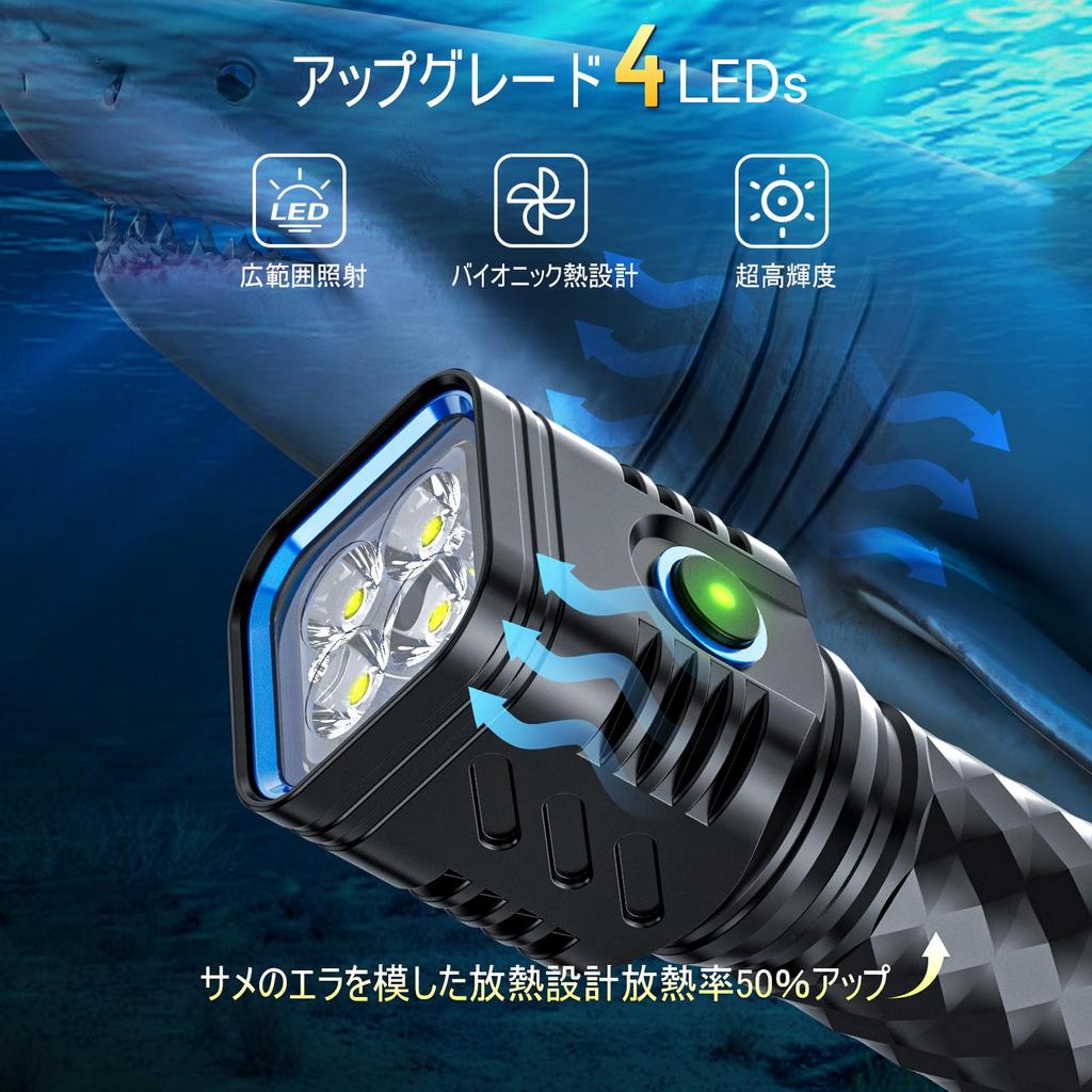 Letmy LED Powerful 4 Emergency High Large IP65 3 Lighting Rechargeable Ideal for Power Disaster Night Insect 1 Pack Flashlight, Flashlight, LEDs,