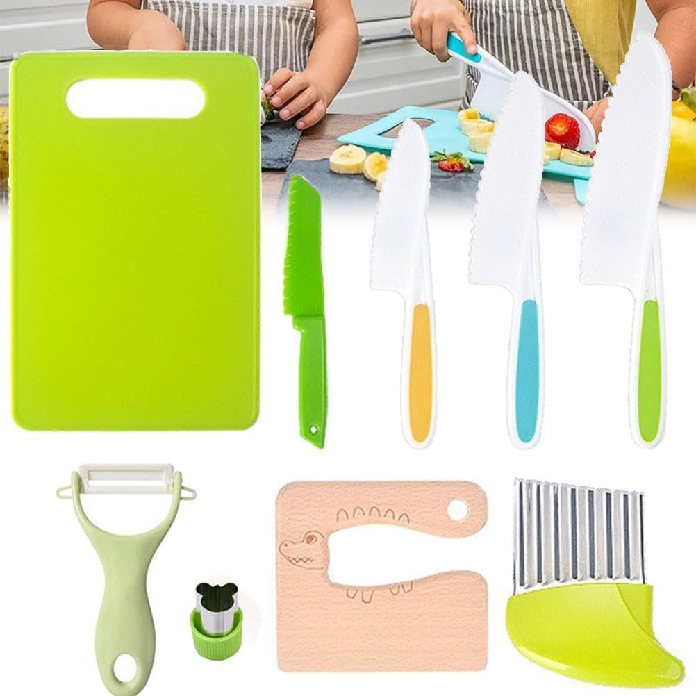 Ensiven Kid Safe Kitchen Set,Children-Safe Kitchen Set,Ensiven Kitchen Set,Montessori Kitchen Tools for Toddlers,Kid Safe Set for Real Cooking