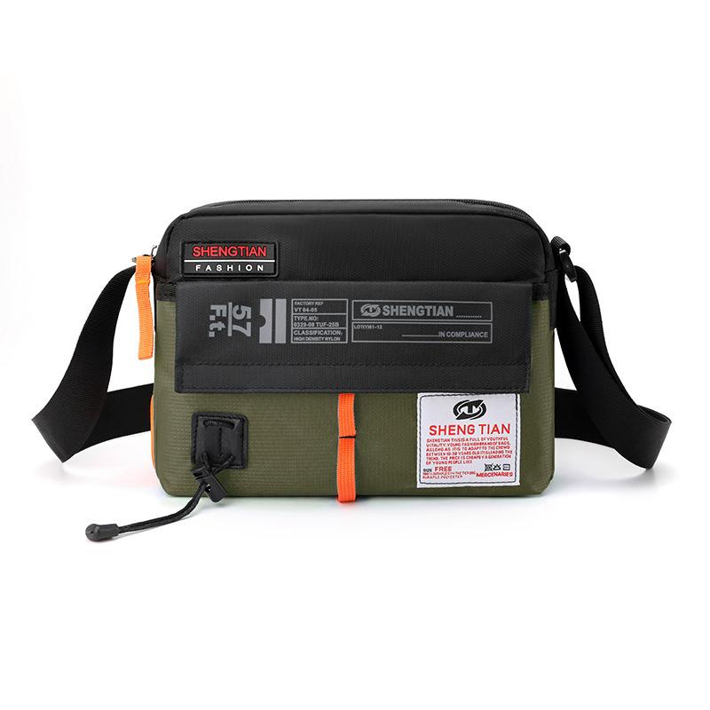 New men's simple casual durable shoulder bag large capacity outdoor travel Oxford cloth messenger bag