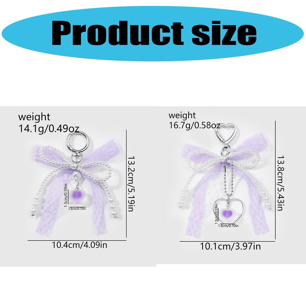 Delikatna wstążka i koralikowa kokardka brelok Modne kokardy zawieszka do torby Unikalny breloczek biżuteria prezent do codziennego użytku