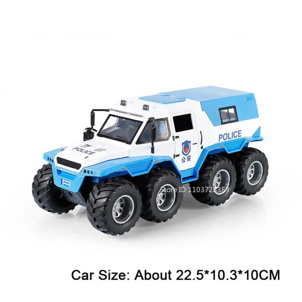 1:24 Scale Avtoros Shaman Police Car Model Toys Alloy Diecast Off-road Vehicle Sound Light Doors Opened Pull Back for Kids Gifts