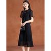 Hepburn Style Hollow-Out Fake Two-Piece Black Dress