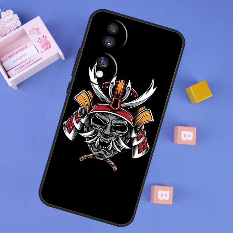 

Japanese Samurai Oni Mask Case For Honor 200 400 Pro 50 70 90 Lite X9a X9b X9c X9d X8b X8c Win Magic 5 6 7 8 Pro Cover Honor Magic6 Lite