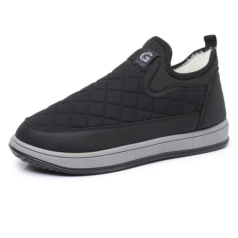 Men's Slip-On Non-Slip Snow Boots - Insulated, Warm Cotton Shoes for Middle-Aged & Elderly