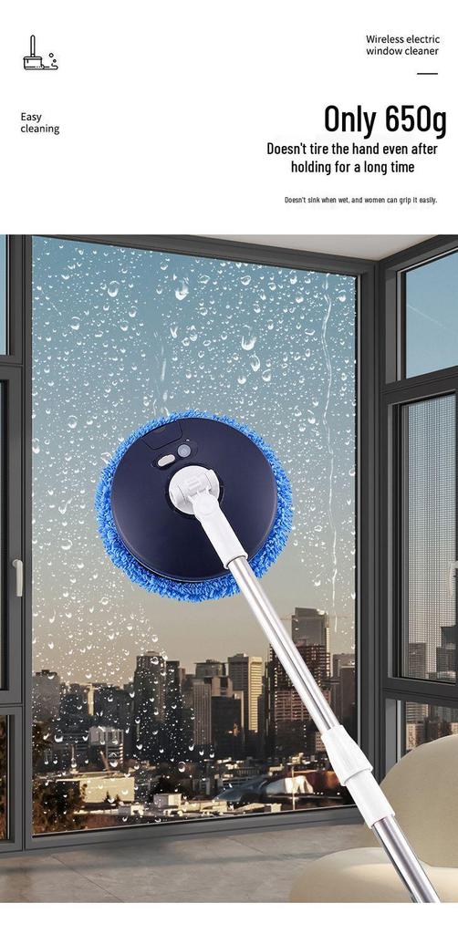 Automatic Electric Window Cleaning Robot with Telescopic Rod