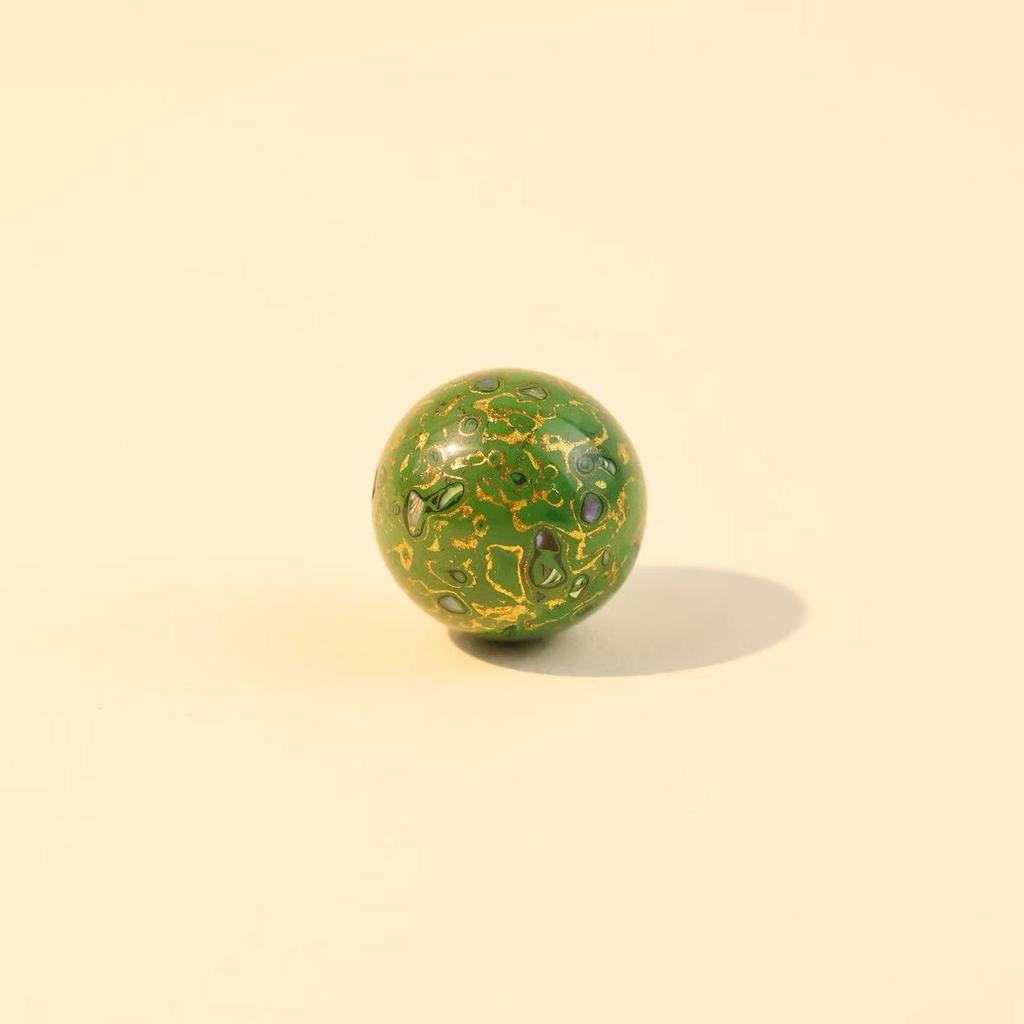 18mm Handmade Lacquer & Mother-of-Pearl Beads: Intangible Cultural Heritage Buddhist DIY